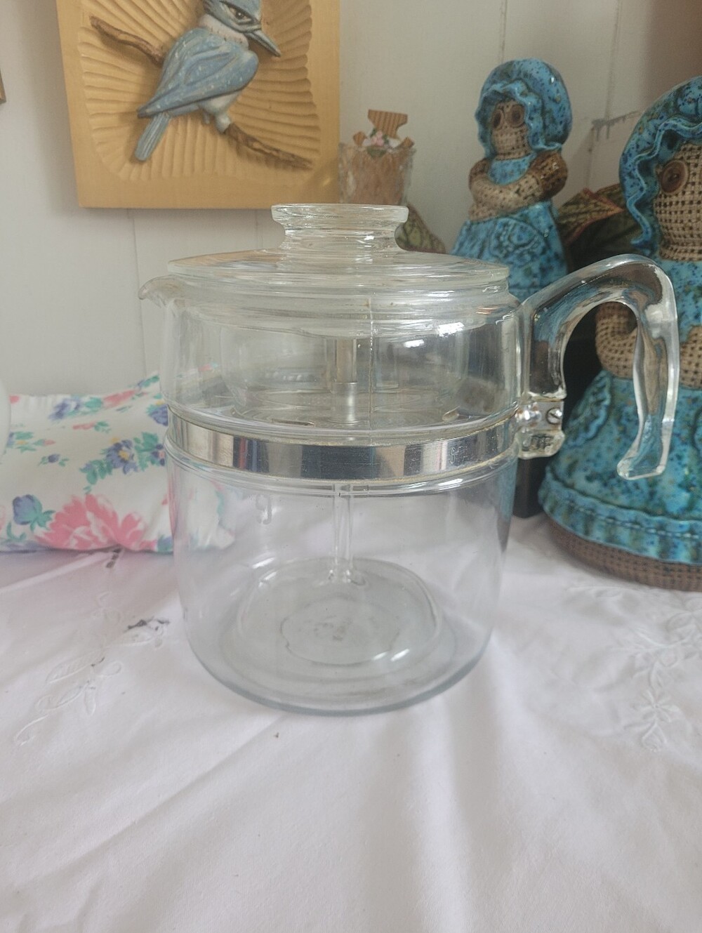 Pyrex Clear Glass Coffee Percolator with Internal Assembly Large